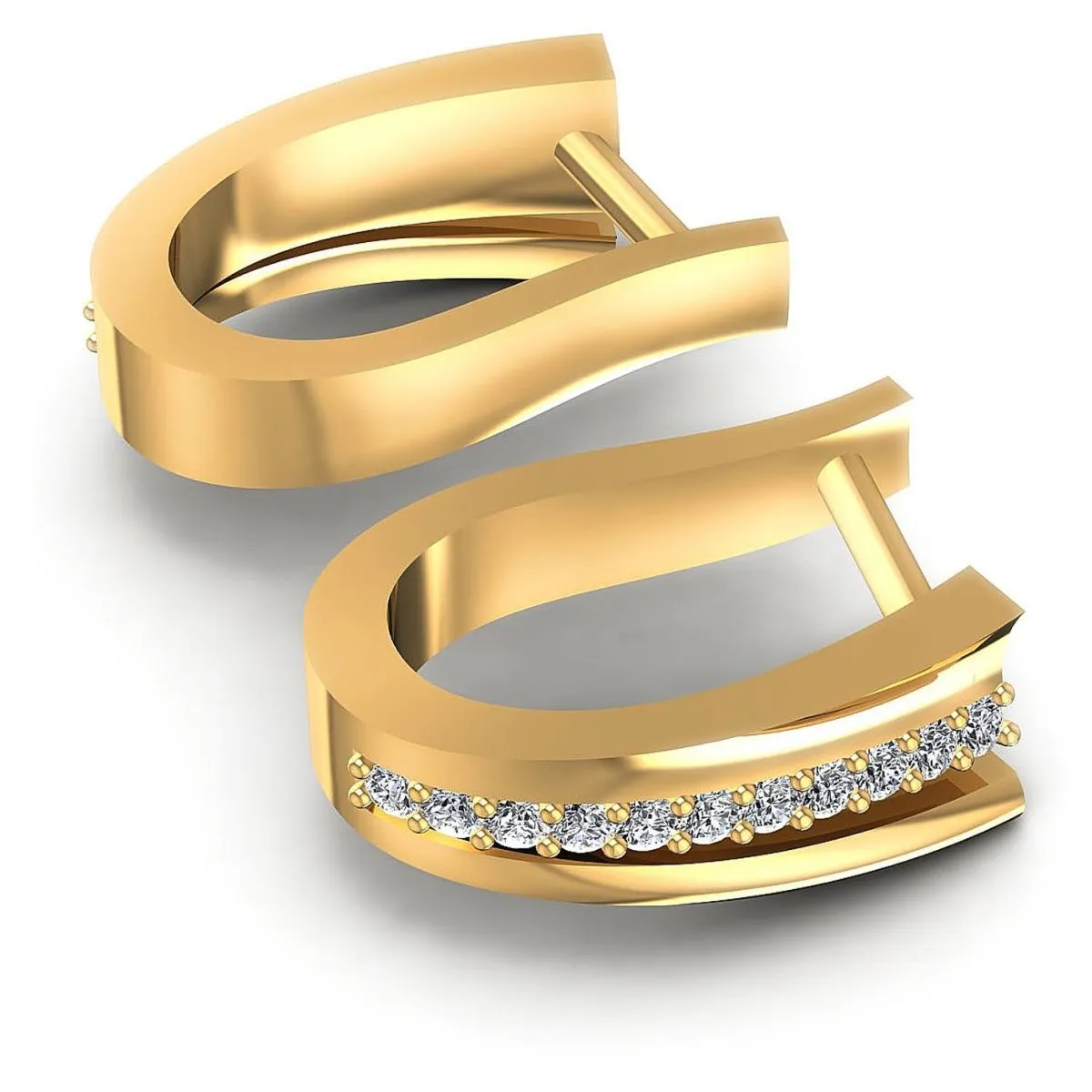 0.30 CT Round Cut Diamonds - Hoop &  Drop Earrings