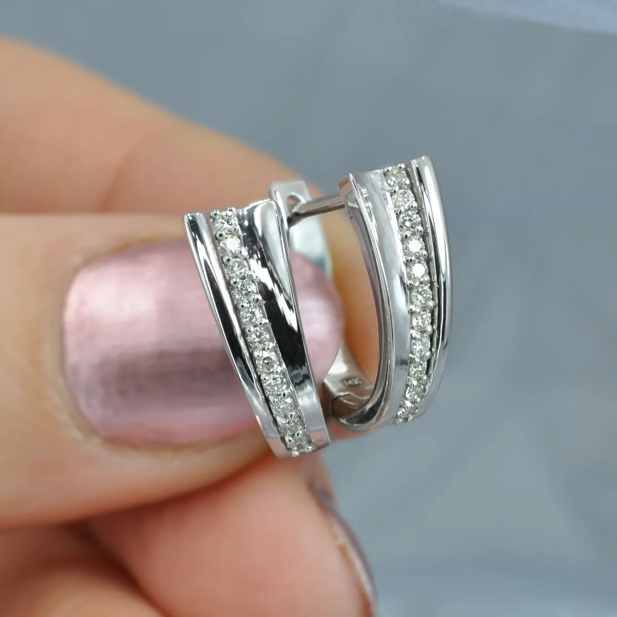 0.30 CT Round Cut Diamonds - Hoop &  Drop Earrings