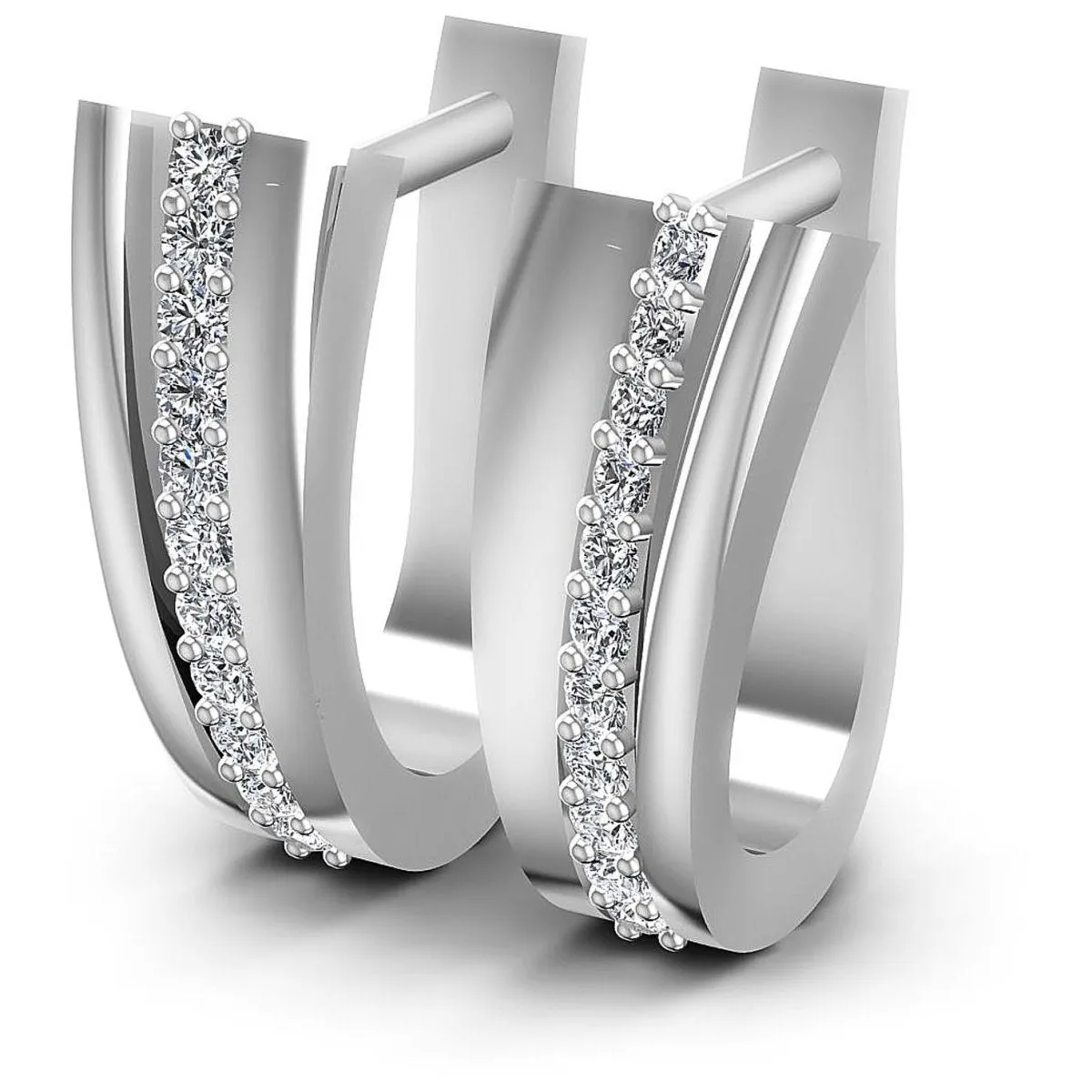 0.30 CT Round Cut Diamonds - Hoop &  Drop Earrings