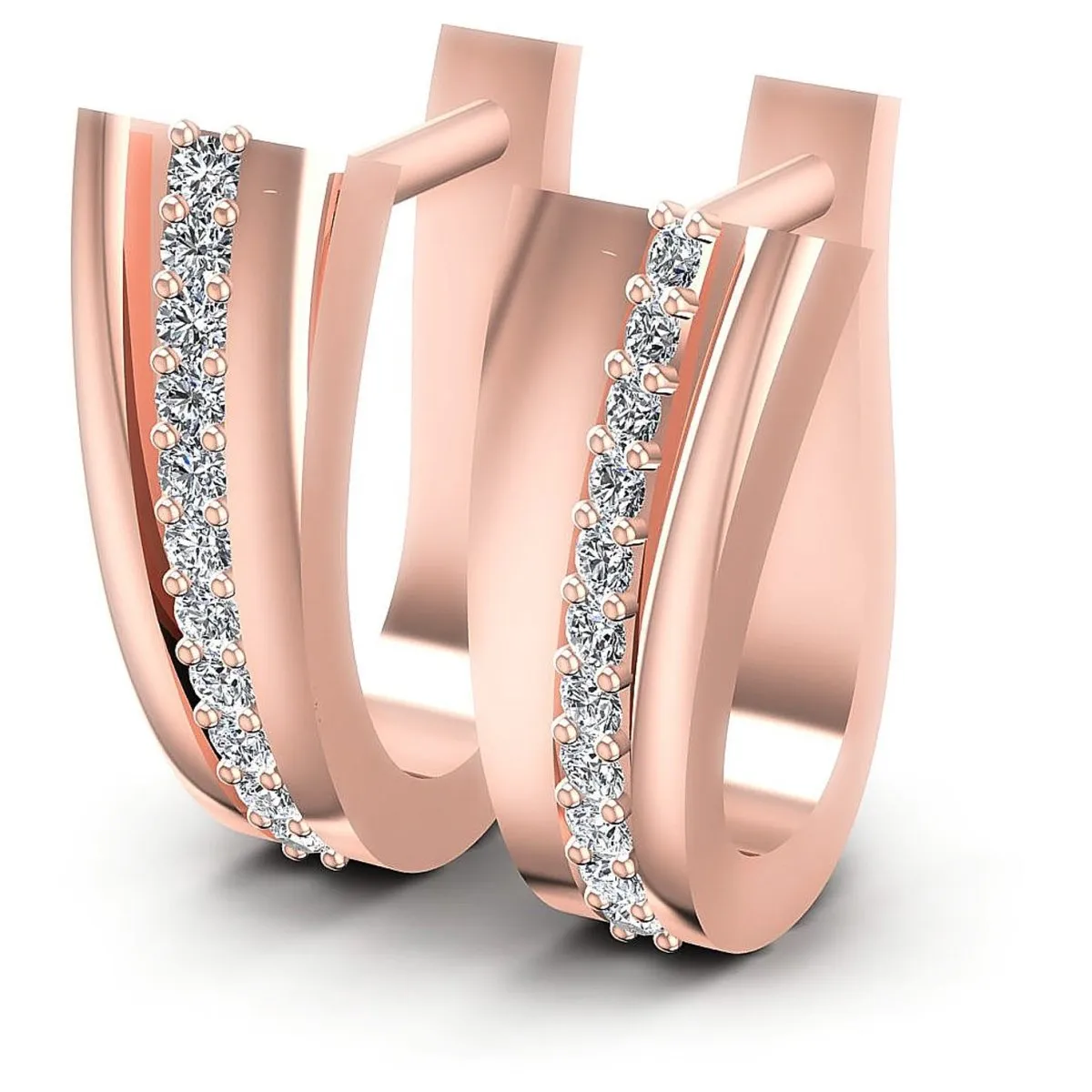 0.30 CT Round Cut Diamonds - Hoop &  Drop Earrings