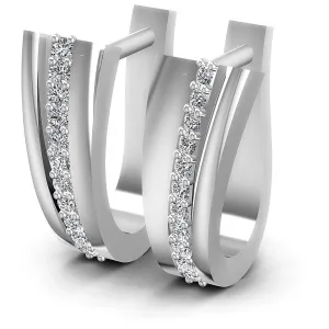 0.30 CT Round Cut Diamonds - Hoop &  Drop Earrings
