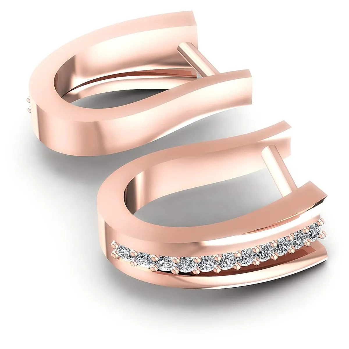 0.30 CT Round Cut Diamonds - Hoop &  Drop Earrings