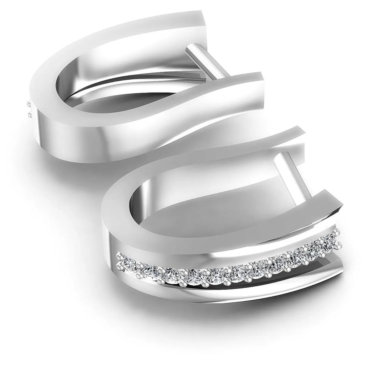 0.30 CT Round Cut Diamonds - Hoop &  Drop Earrings