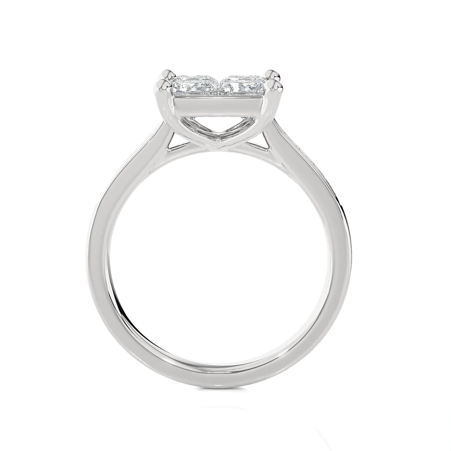 1 3/4 ctw Princess-Cut Lab Grown Diamond Side Stone Engagement Ring