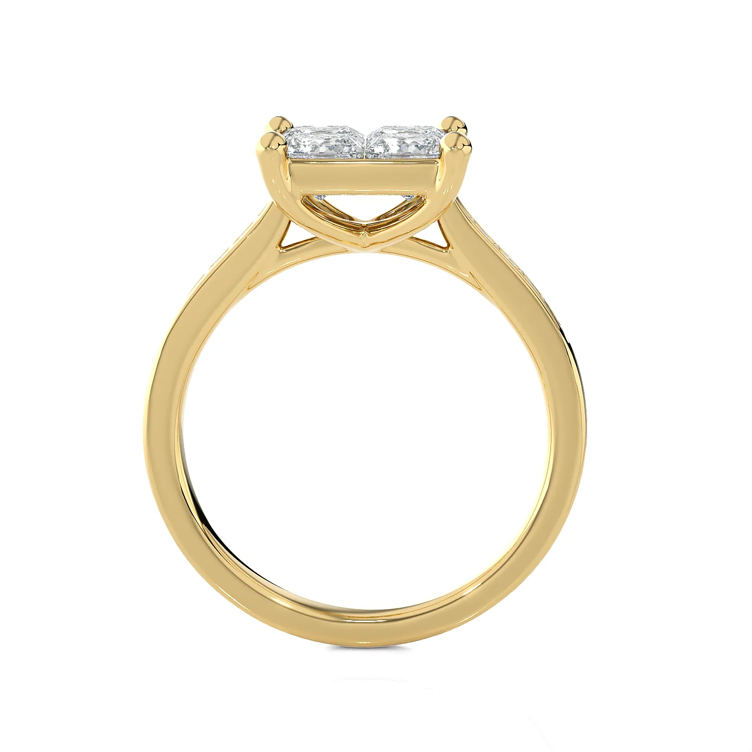 1 3/4 ctw Princess-Cut Lab Grown Diamond Side Stone Engagement Ring