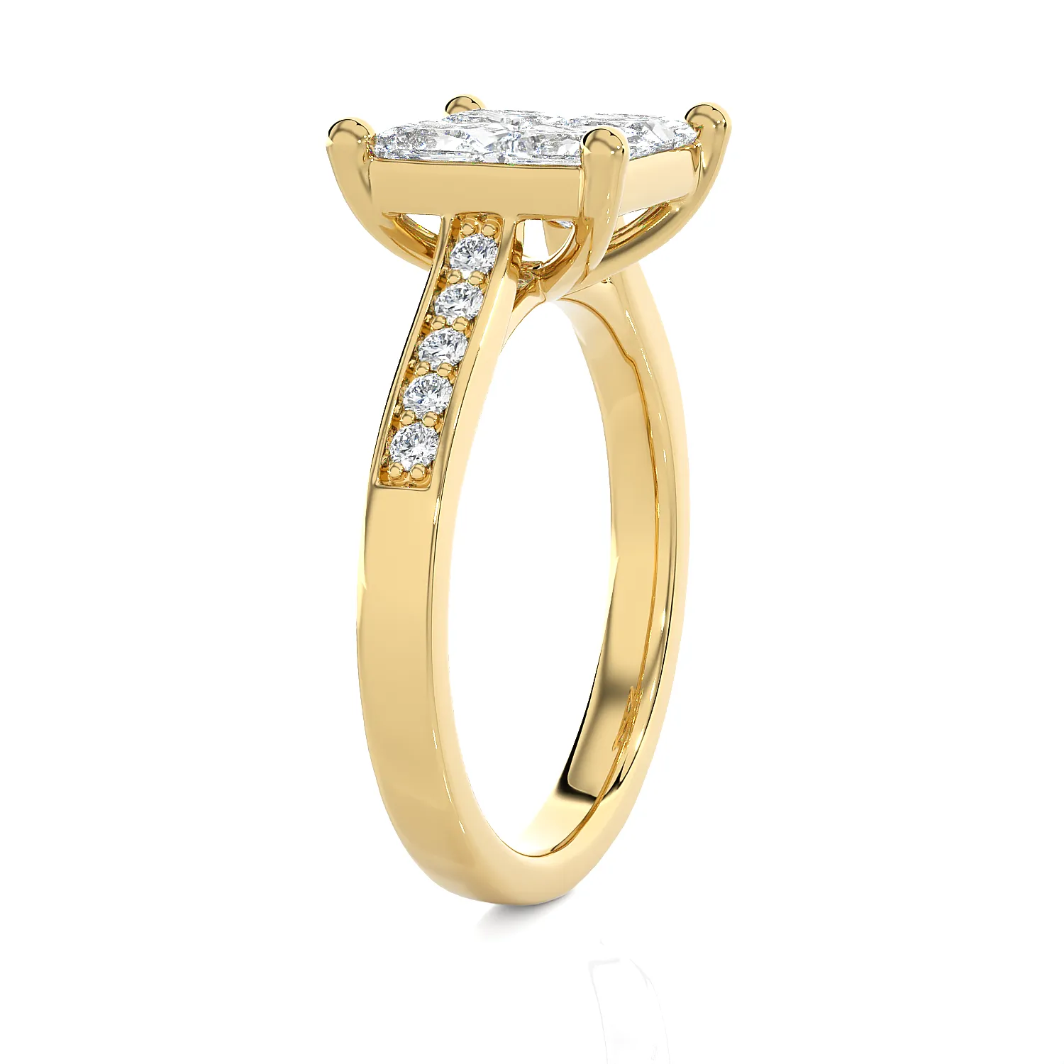 1 3/4 ctw Princess-Cut Lab Grown Diamond Side Stone Engagement Ring