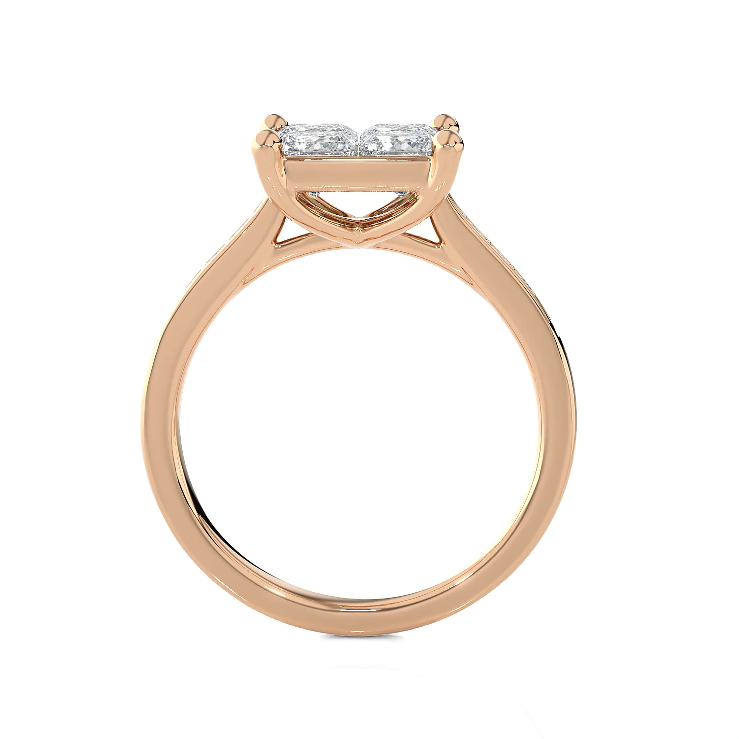 1 3/4 ctw Princess-Cut Lab Grown Diamond Side Stone Engagement Ring