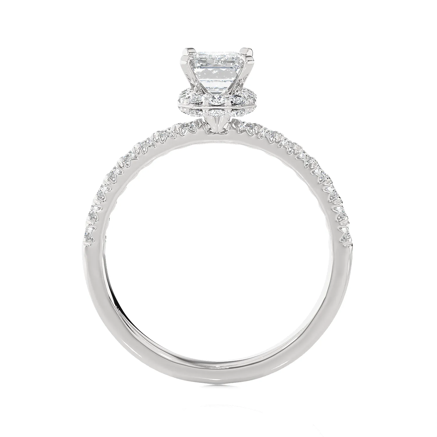 1 5/8 ctw Emerald-Cut Lab Grown Diamond Side Stone Engagement Ring