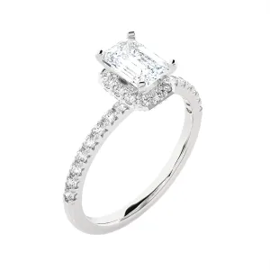 1 5/8 ctw Emerald-Cut Lab Grown Diamond Side Stone Engagement Ring