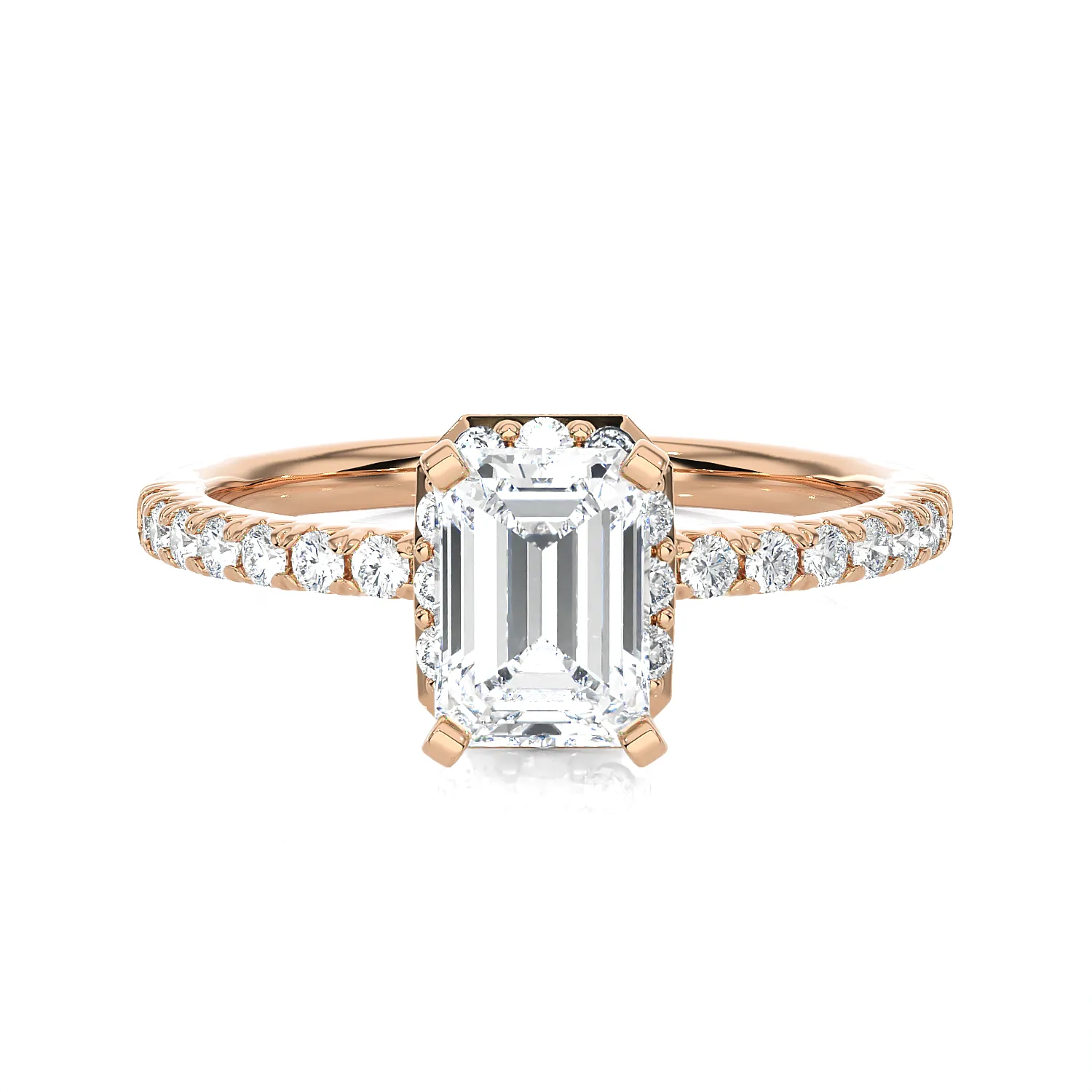 1 5/8 ctw Emerald-Cut Lab Grown Diamond Side Stone Engagement Ring