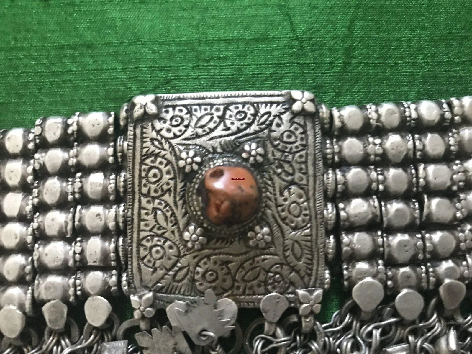 1108 SOLD - Old Coral & Silver Neck Collar Jewelry