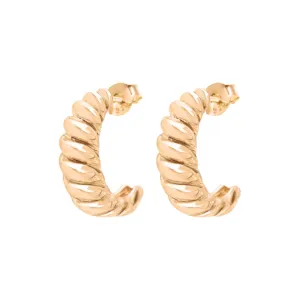 14k Gold Croissant Hoops