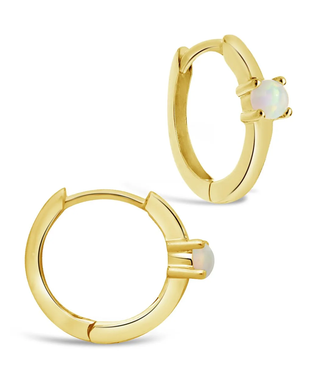 14K Gold Opal Infinity Hoop Earrings