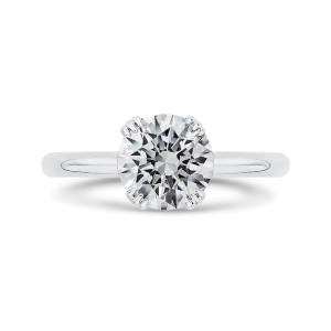 14K Two-Tone Gold Solitaire Engagement Ring (Semi-Mount)