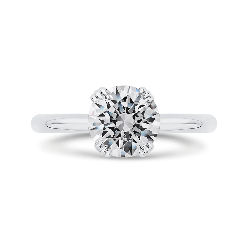 14K Two-Tone Gold Solitaire Engagement Ring (Semi-Mount)