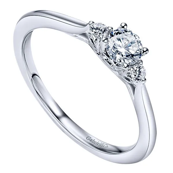 14k White Gold Round 3 Stones