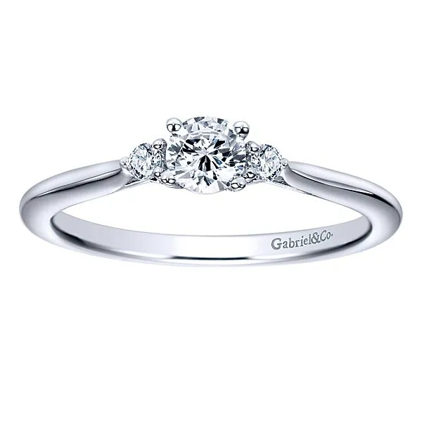 14k White Gold Round 3 Stones