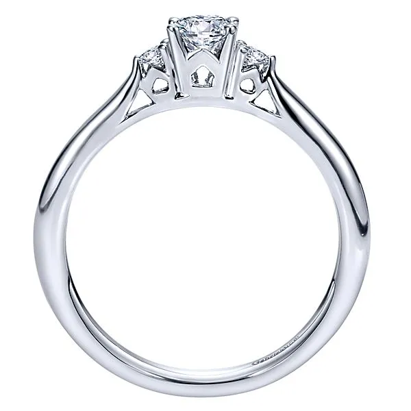 14k White Gold Round 3 Stones