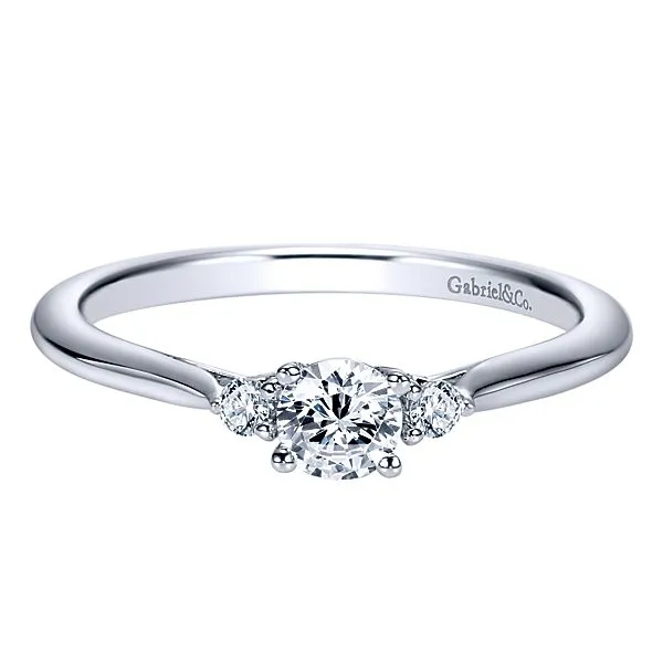 14k White Gold Round 3 Stones