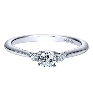 14k White Gold Round 3 Stones
