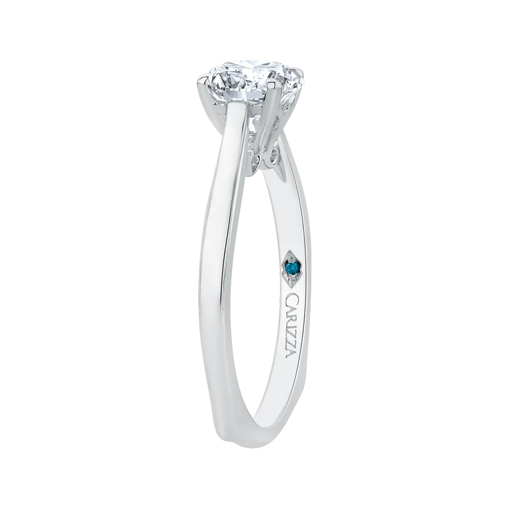 14K White Gold Round Cut Diamond Solitaire Engagement Ring (Semi Mount)