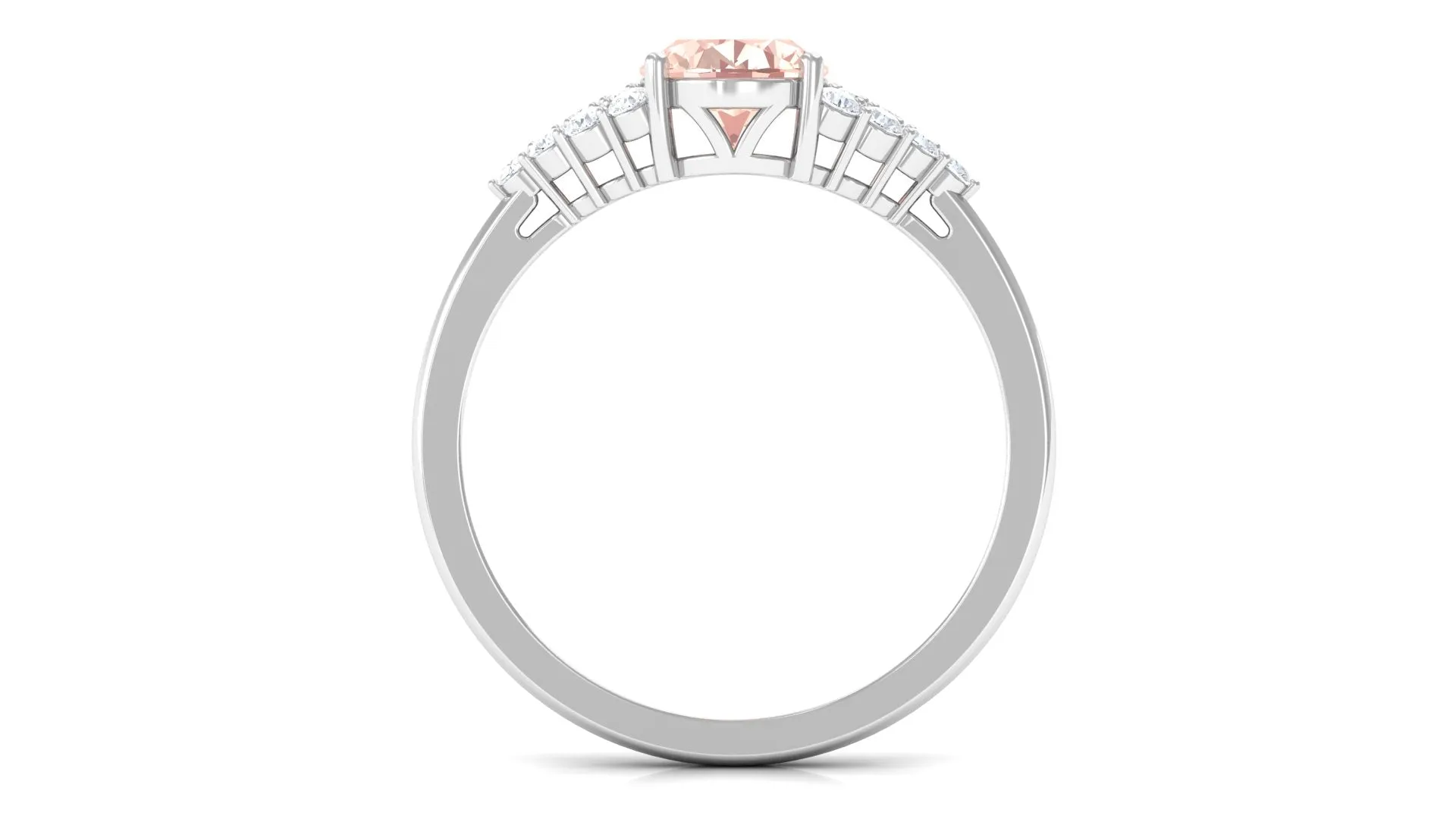 1.50 Ct Solitaire Morganite Oval Engagement Ring with Diamond