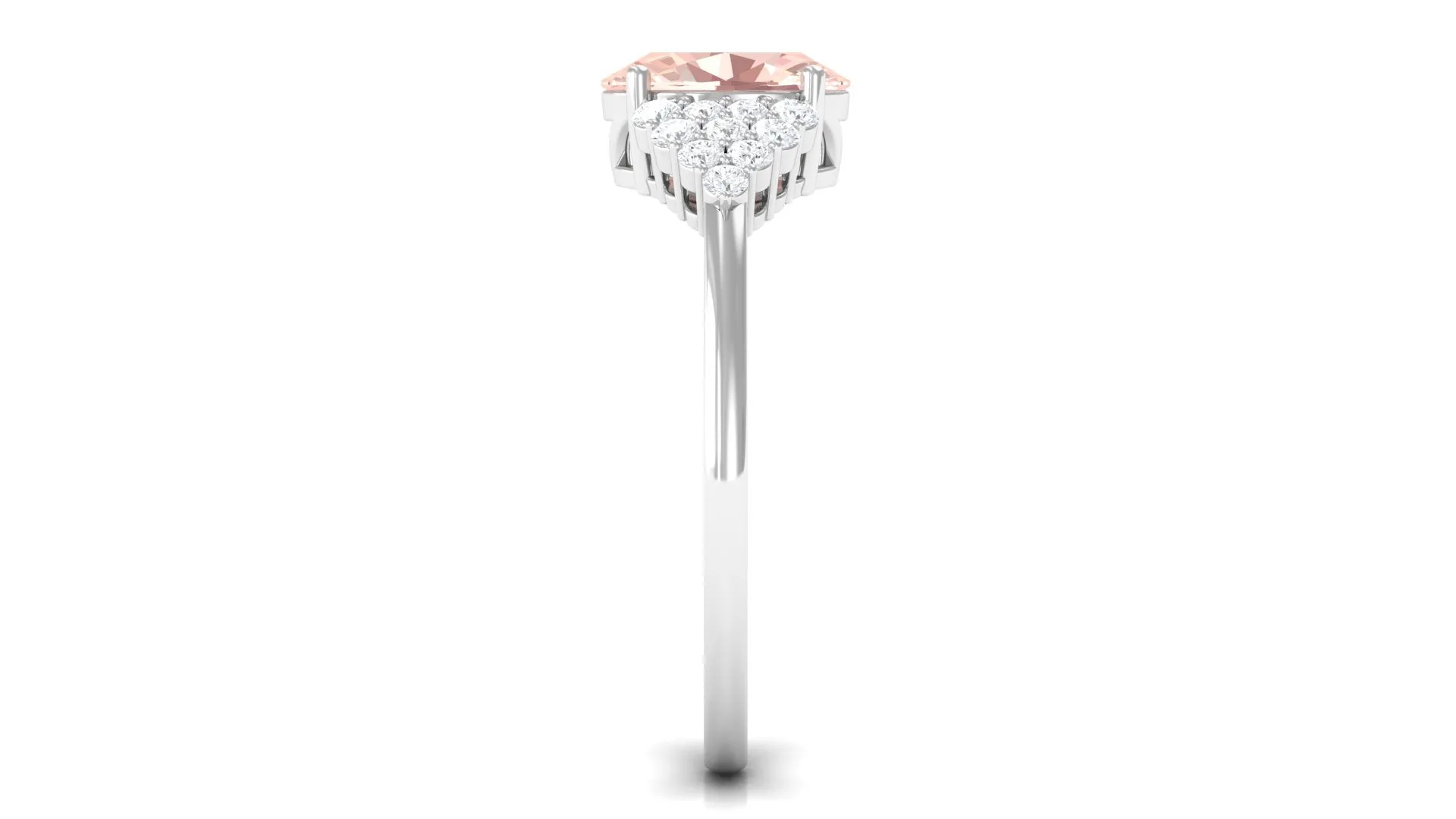 1.50 Ct Solitaire Morganite Oval Engagement Ring with Diamond