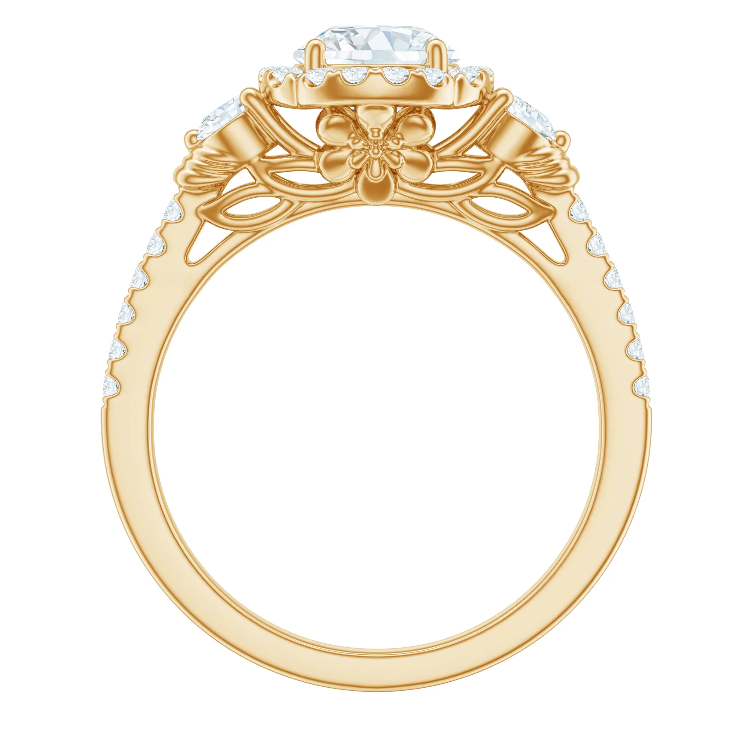 1.75 CT Moissanite Classic Engagement Ring in Gold