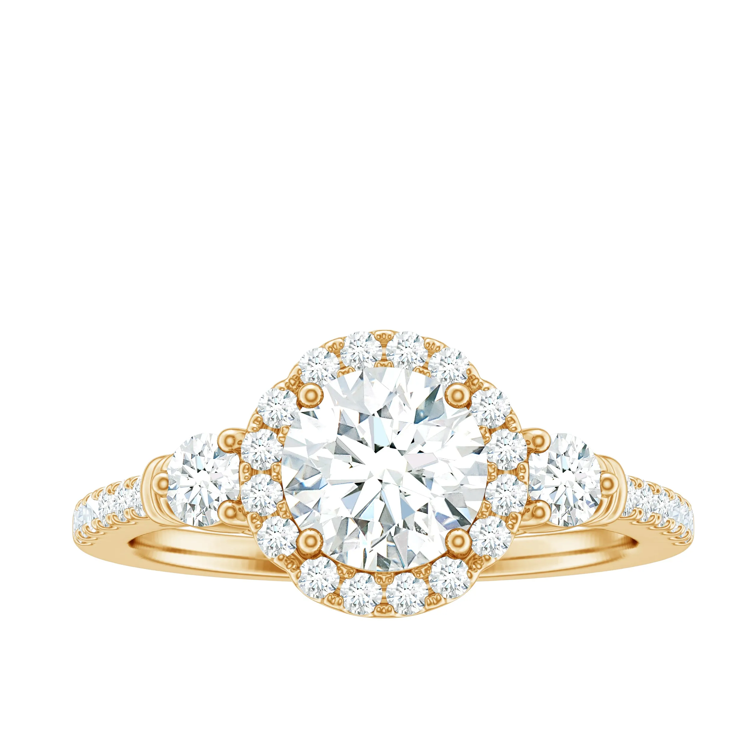 1.75 CT Moissanite Classic Engagement Ring in Gold