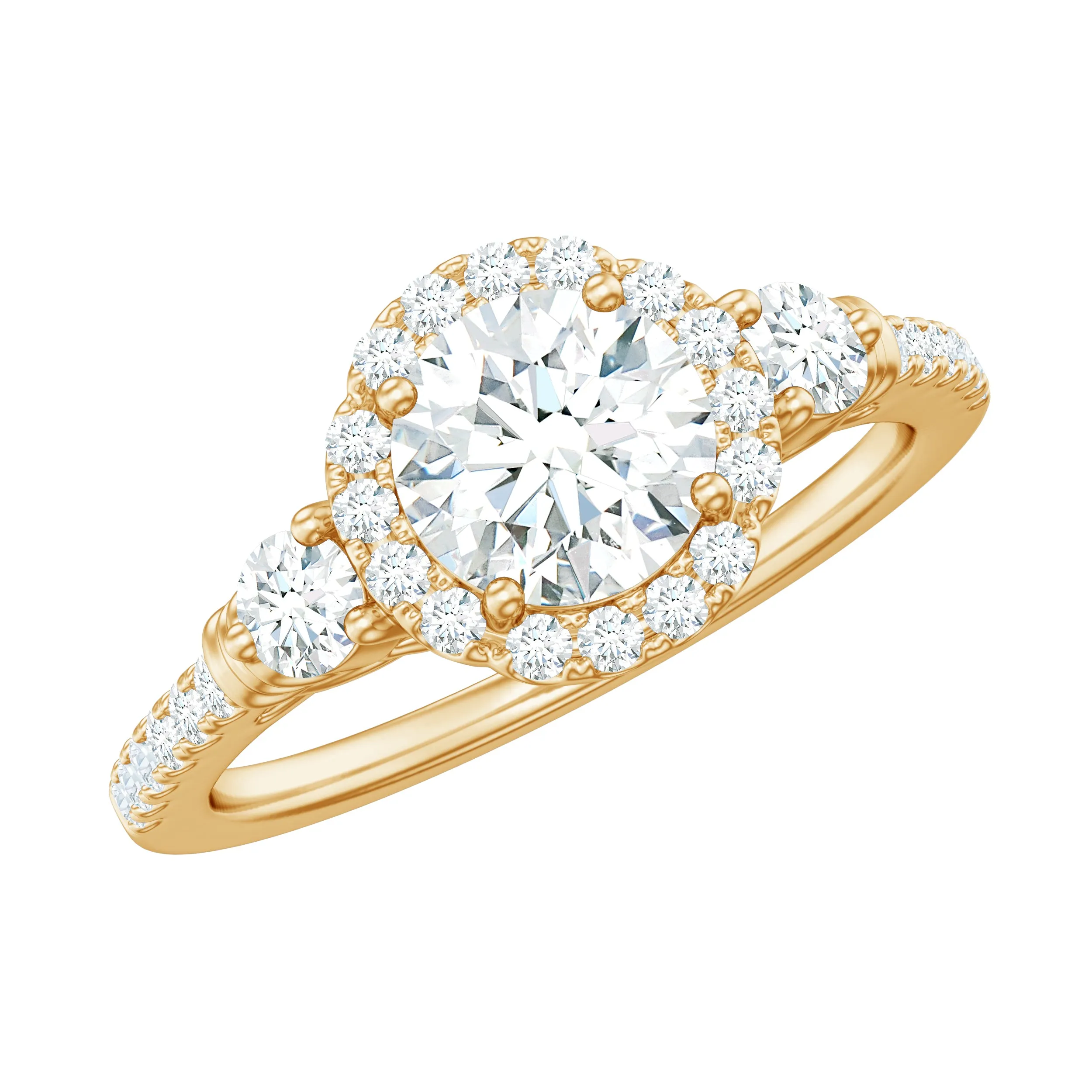 1.75 CT Moissanite Classic Engagement Ring in Gold