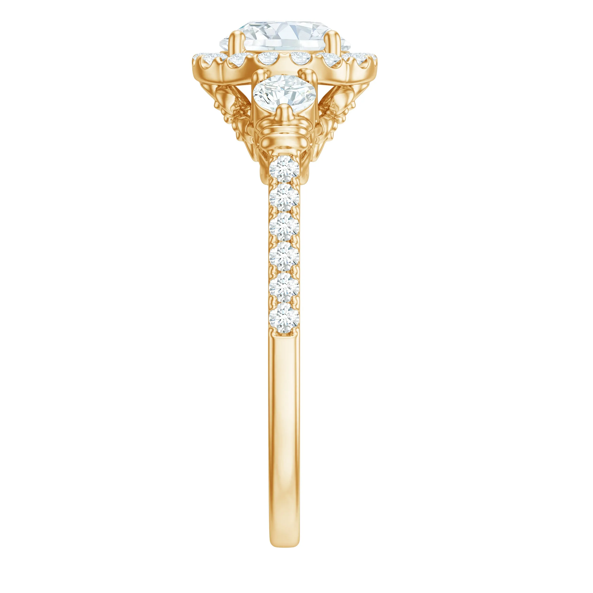 1.75 CT Moissanite Classic Engagement Ring in Gold