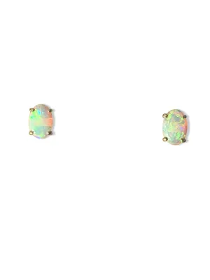 18kt Yellow Gold Crystal Opal Earrings