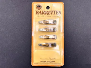 1970s GENUINE GOLD FINISH Barrettes for Fine Hair - 4, 5cm long.