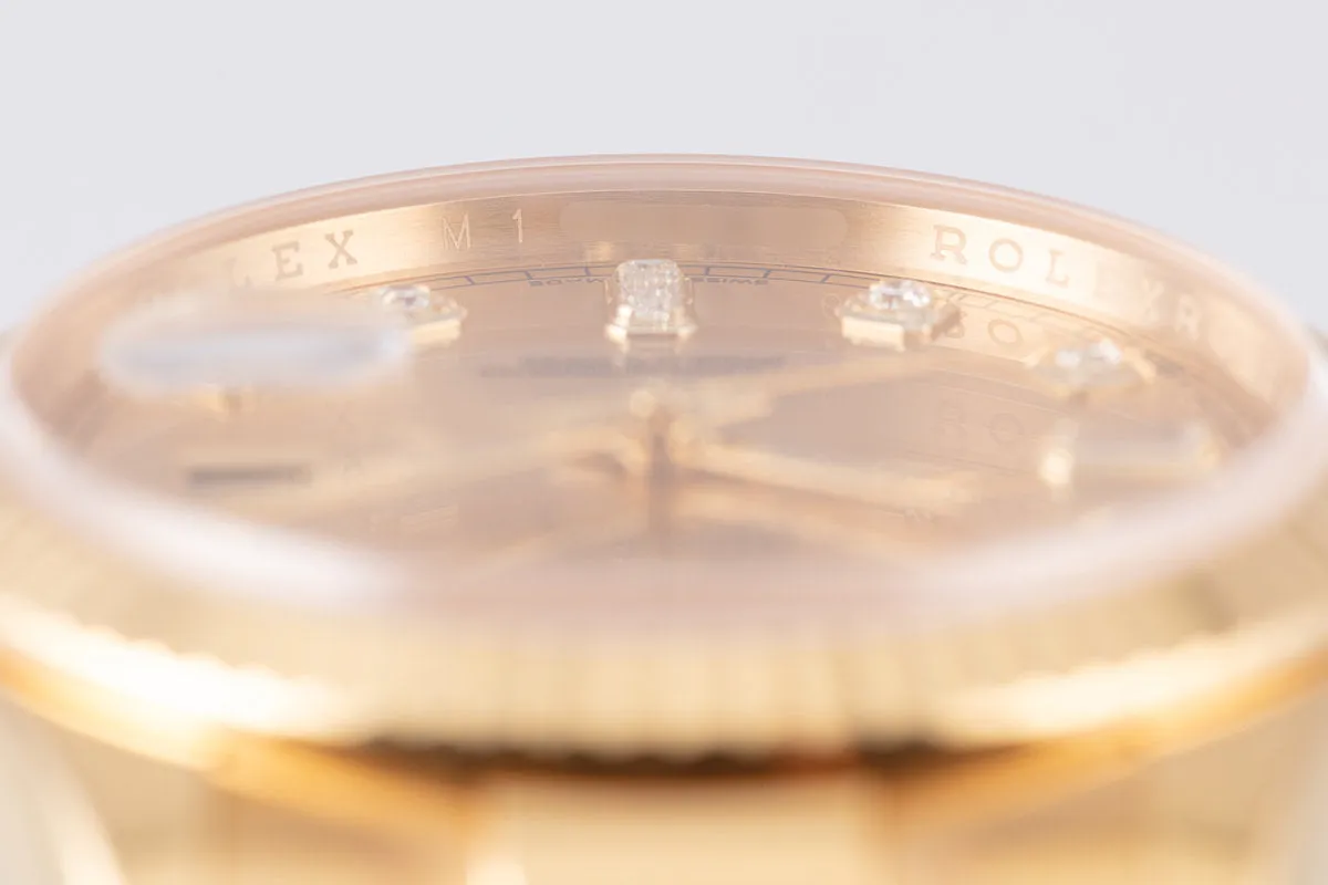 2008 Rolex 18K YG Day-Date 118238 Diamond Dial with Box and Card