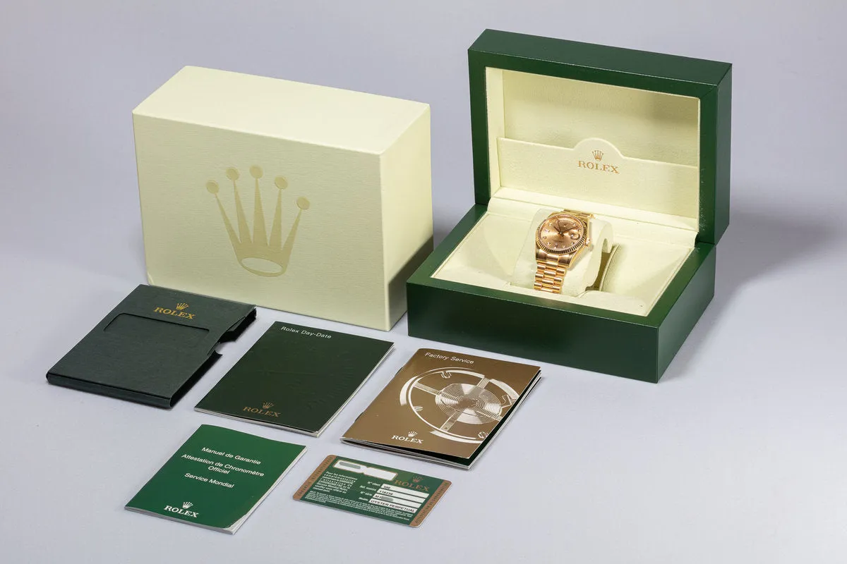 2008 Rolex 18K YG Day-Date 118238 Diamond Dial with Box and Card