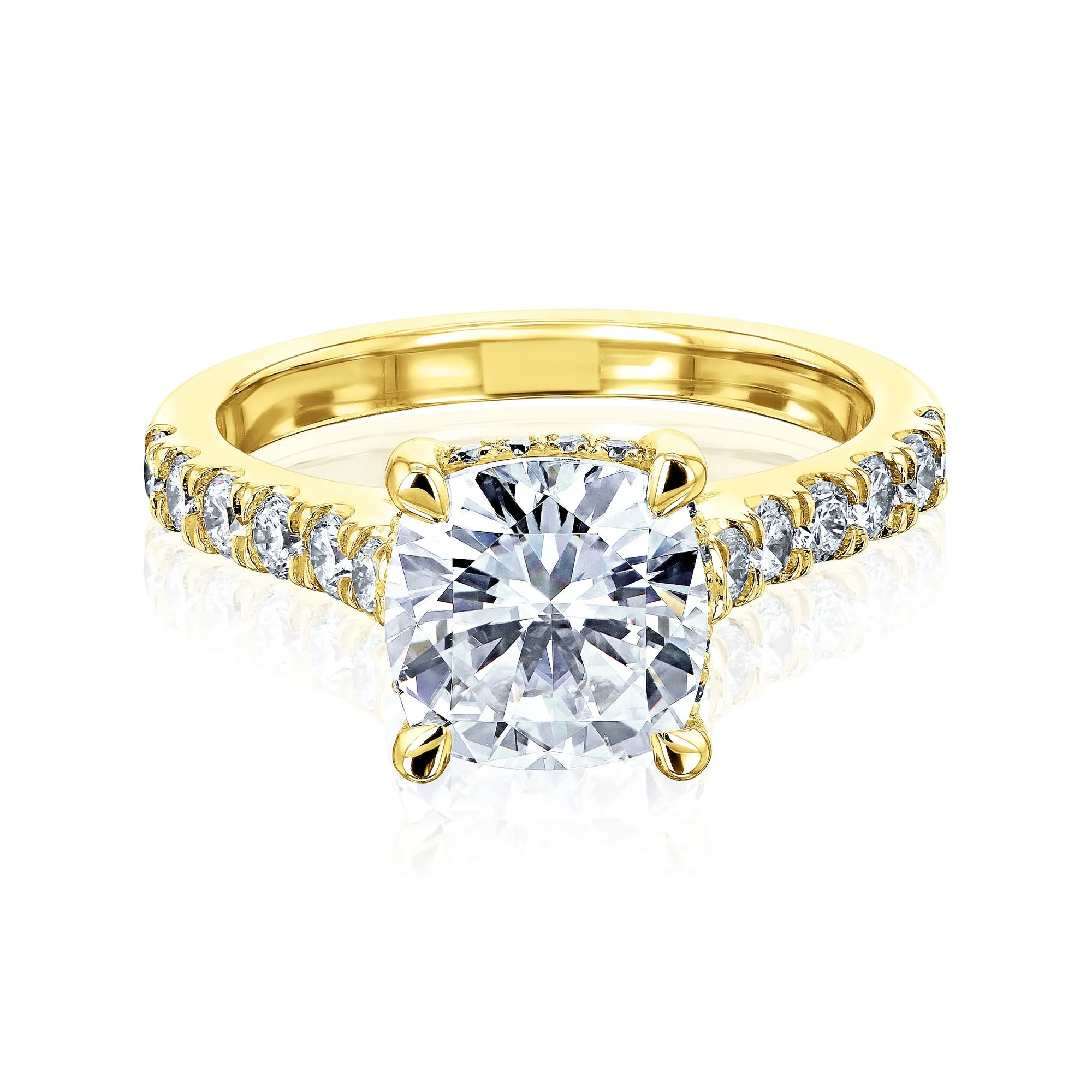 2ct Cushion Hidden Halo Engagement Ring