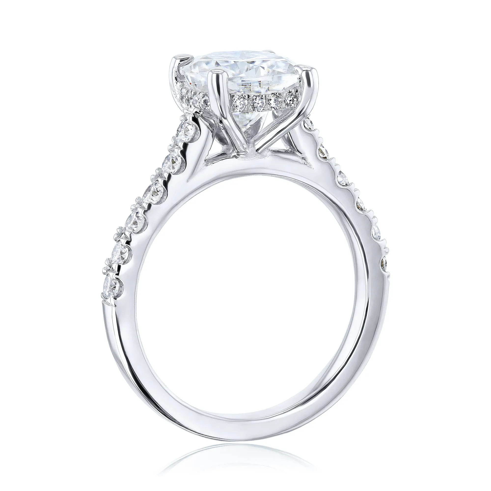 2ct Cushion Hidden Halo Engagement Ring