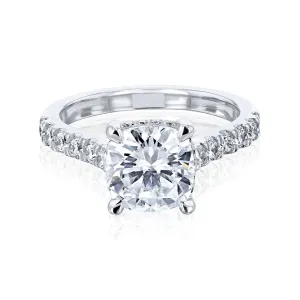 2ct Cushion Hidden Halo Engagement Ring