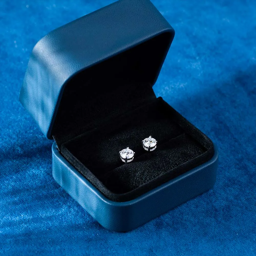 6MM Round Moissanite Stud Earrings