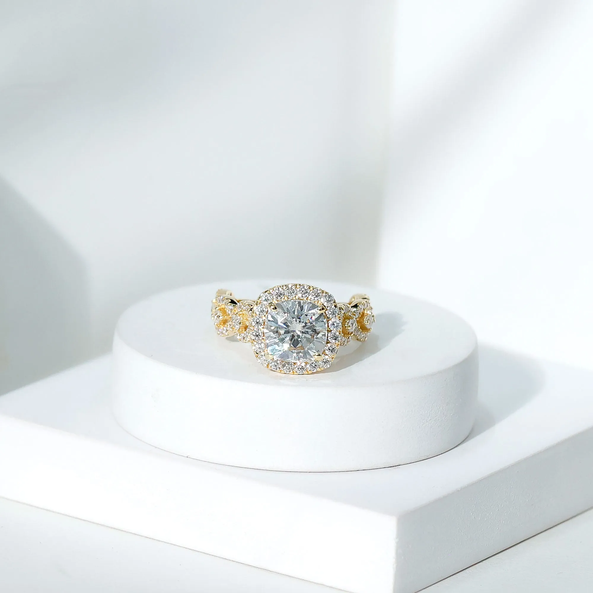 8 MM Vintage Inspired Moissanite Engagement Ring