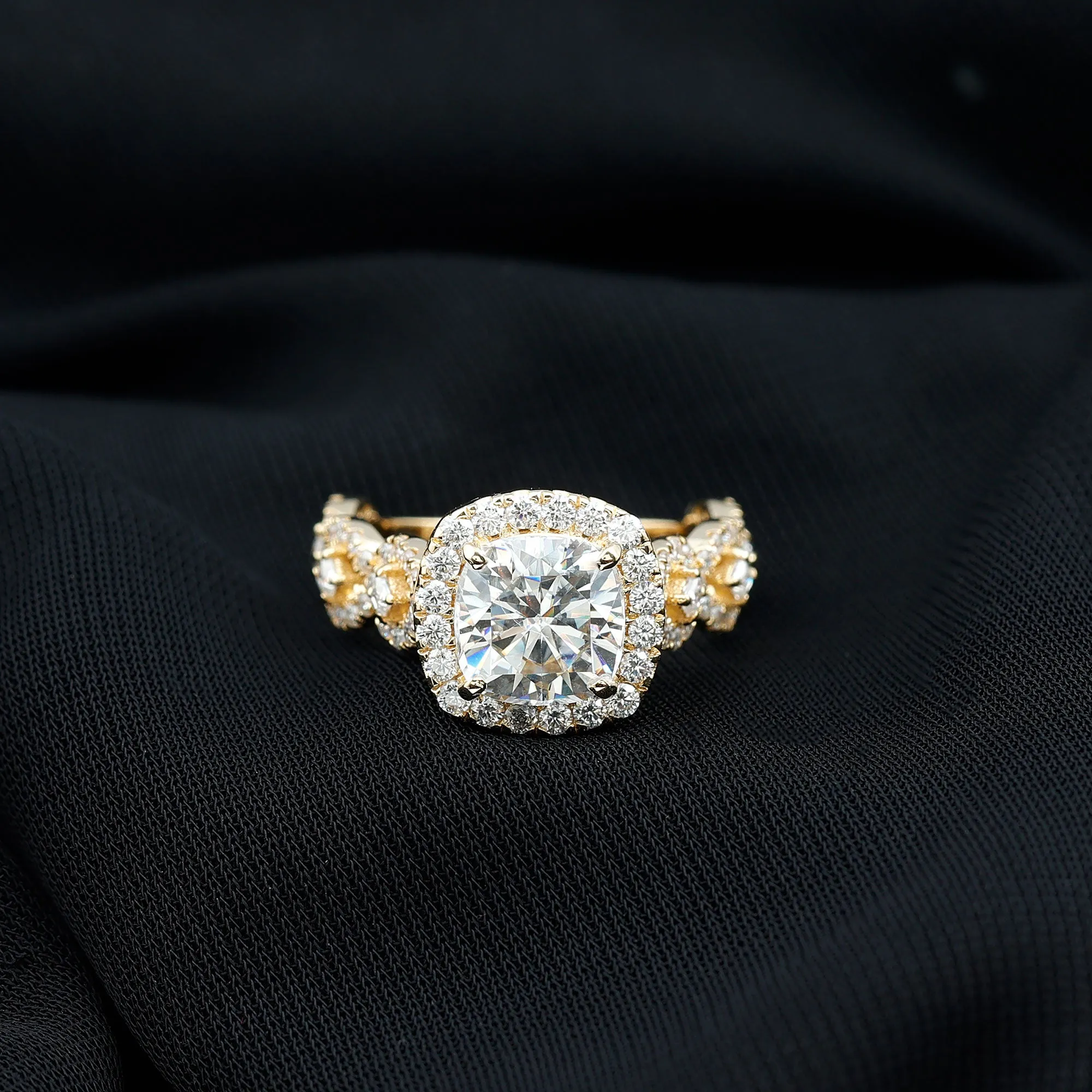 8 MM Vintage Inspired Moissanite Engagement Ring