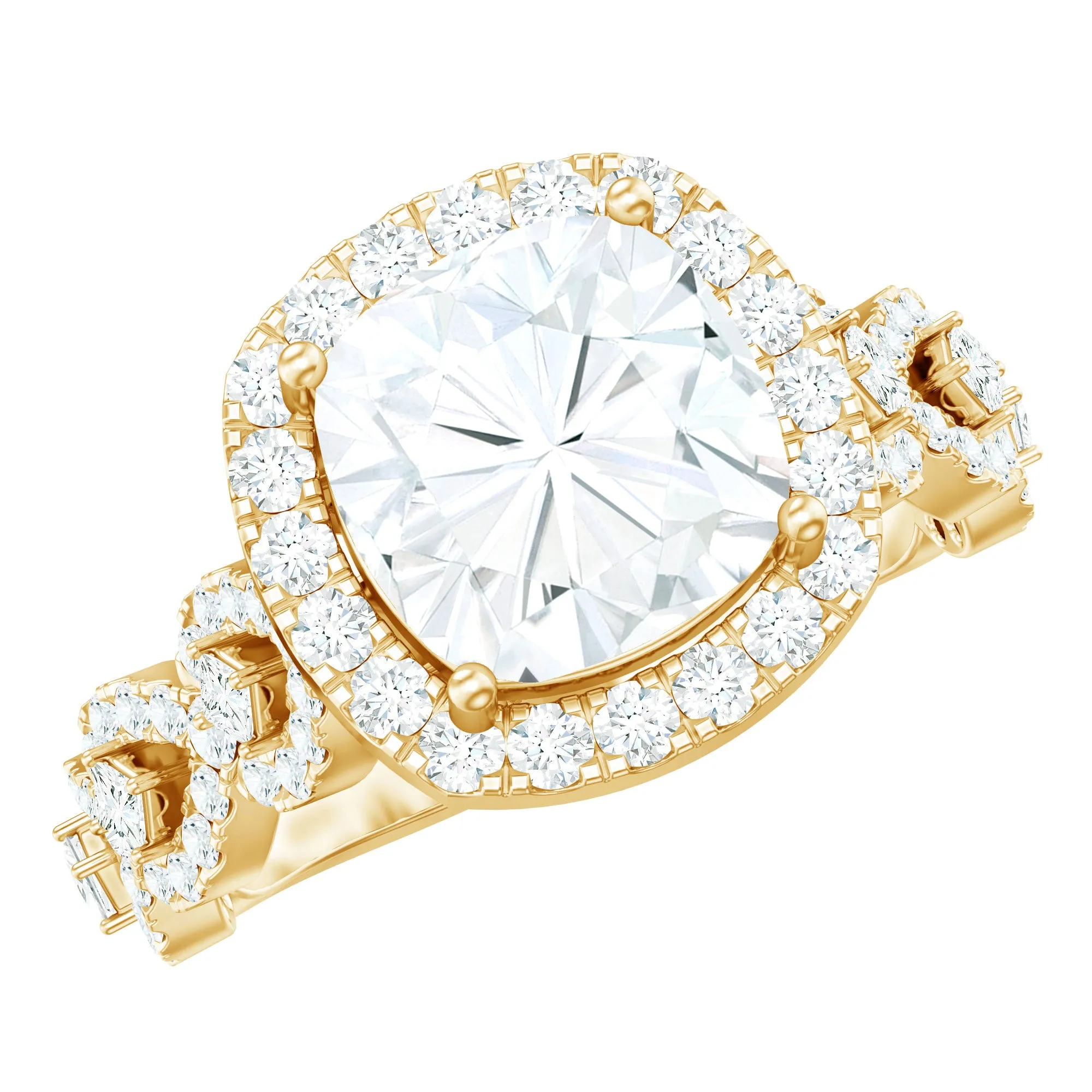 8 MM Vintage Inspired Moissanite Engagement Ring