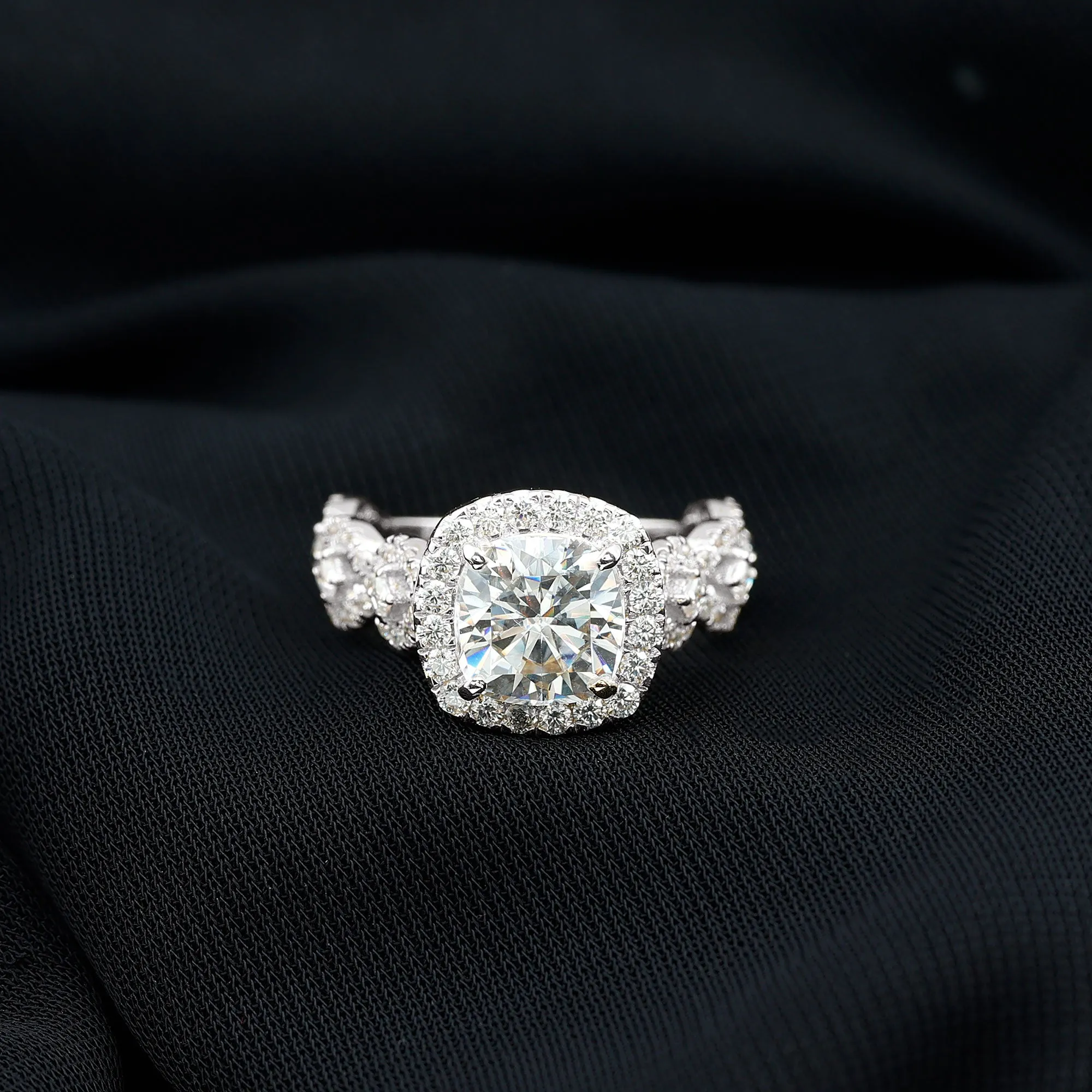 8 MM Vintage Inspired Moissanite Engagement Ring