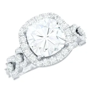 8 MM Vintage Inspired Moissanite Engagement Ring