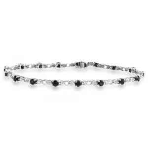 Acotis Diamonds 9K White Gold 0.17ct Diamond Sapphire Bracelet G1402