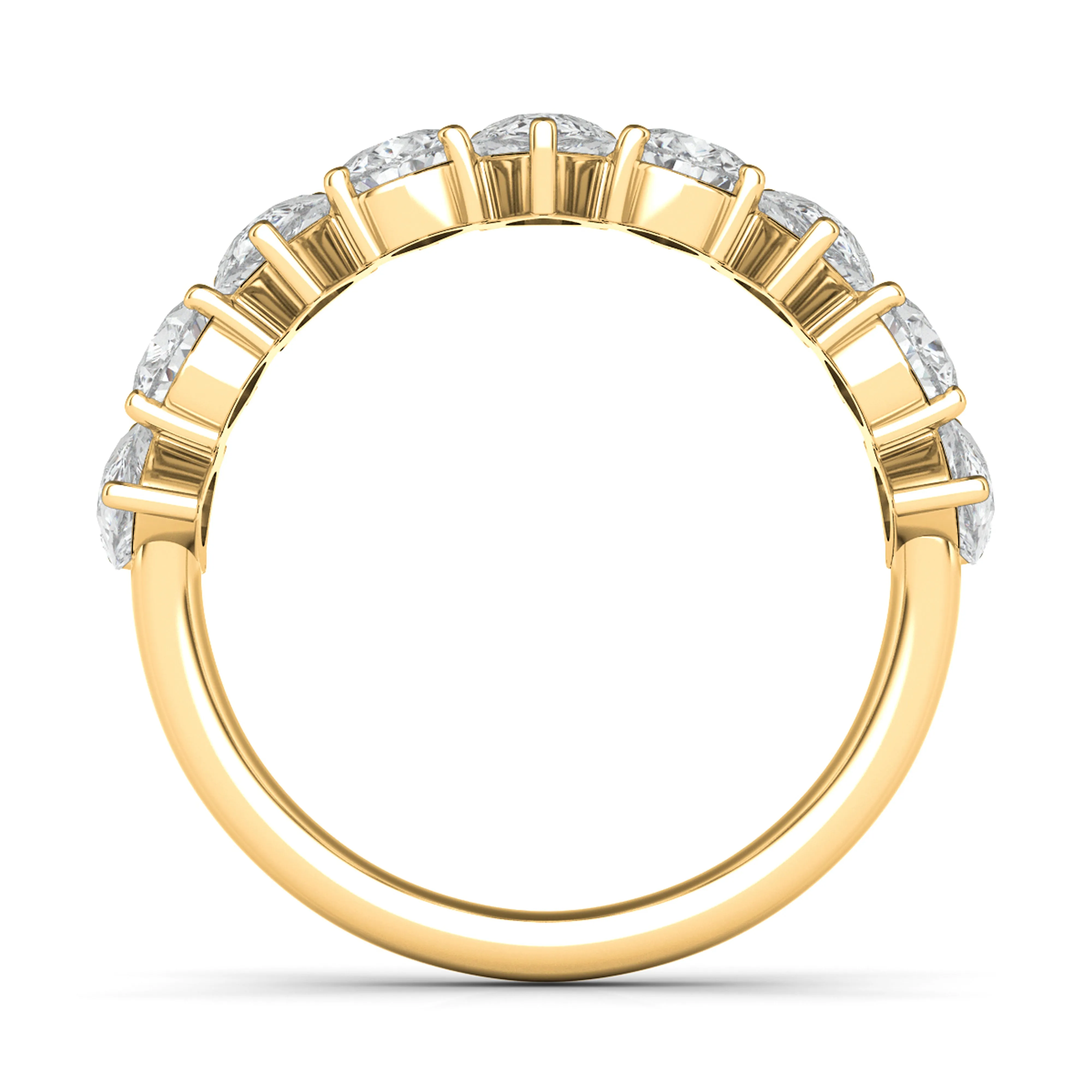 Alternating Pear Shape Half Eternity Band