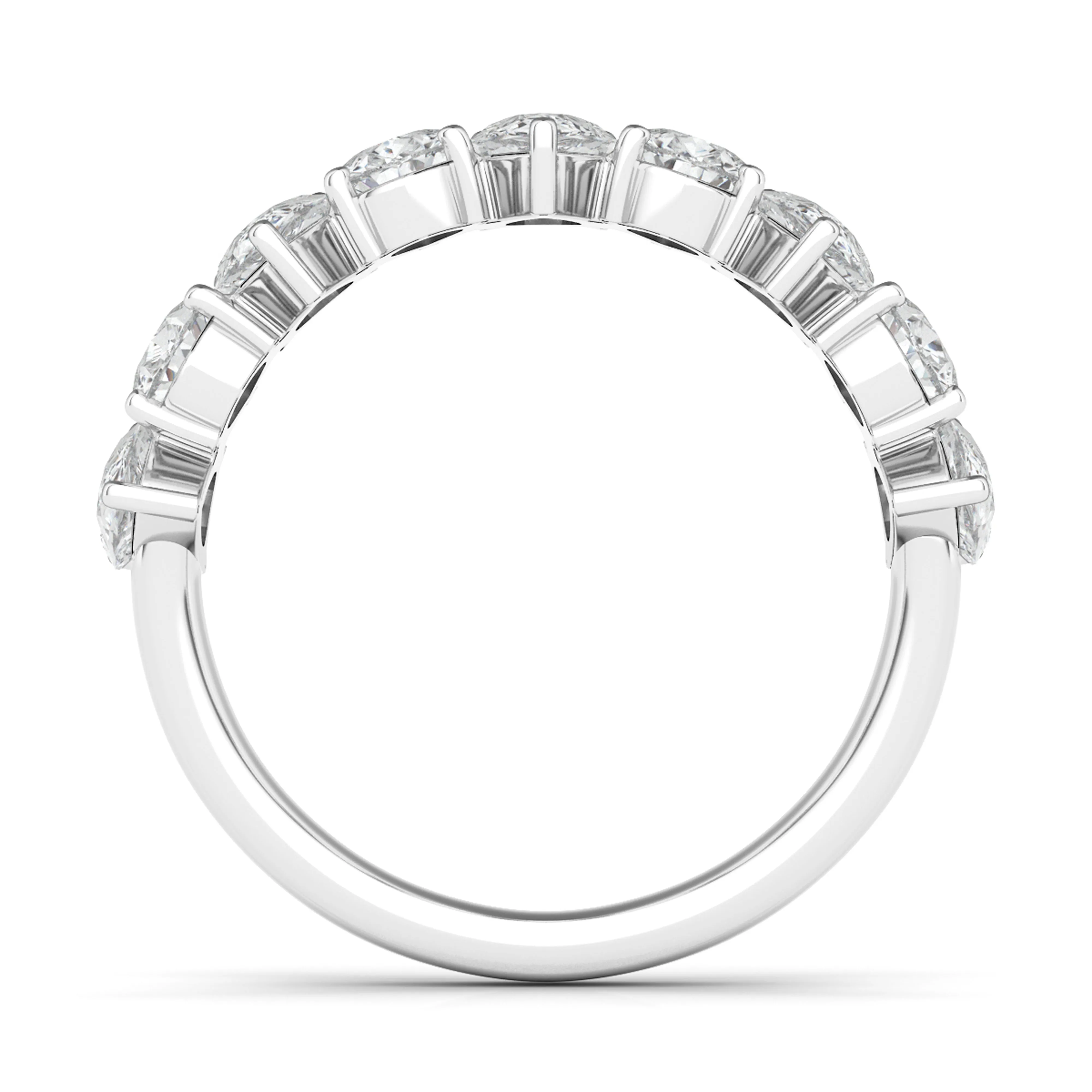 Alternating Pear Shape Half Eternity Band