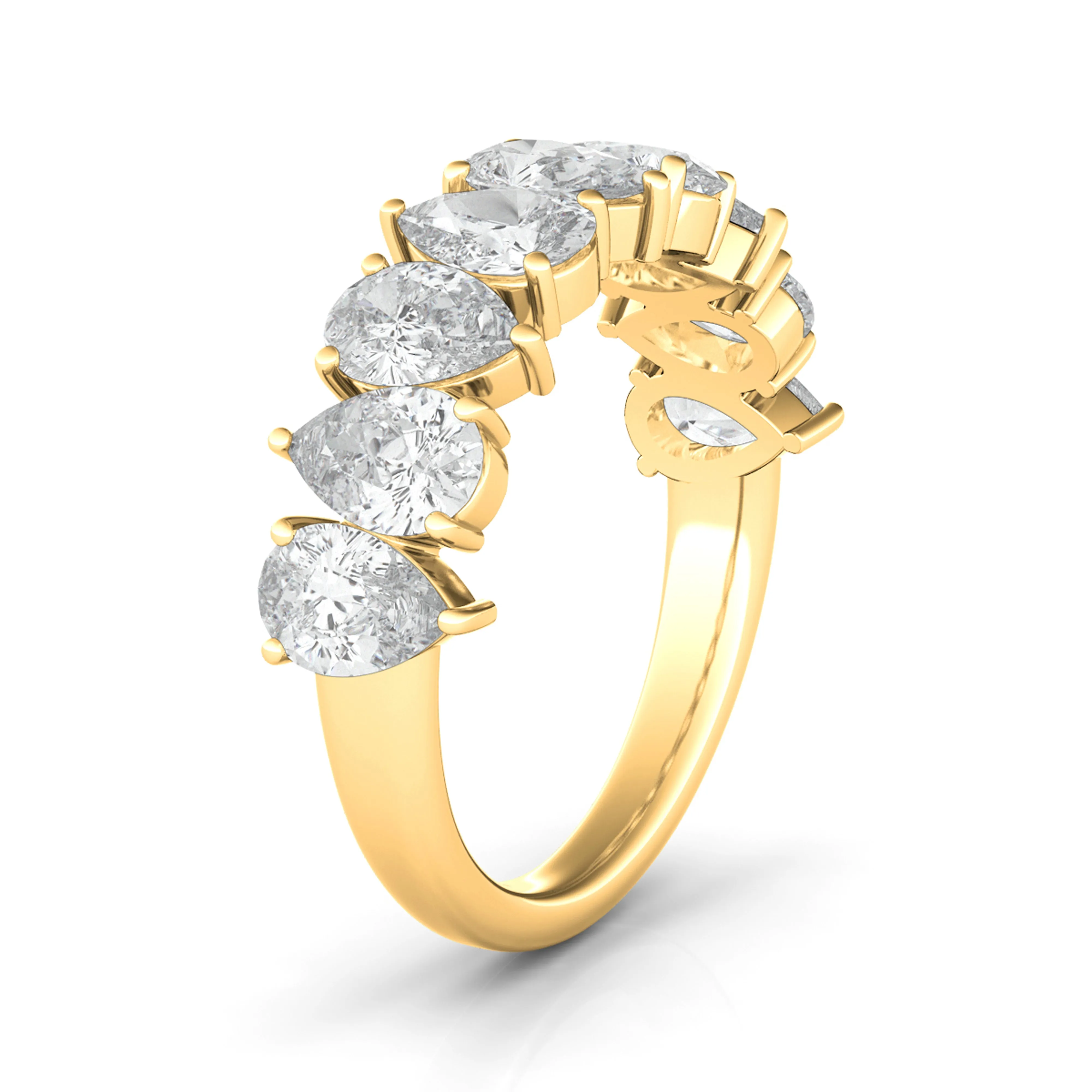Alternating Pear Shape Half Eternity Band