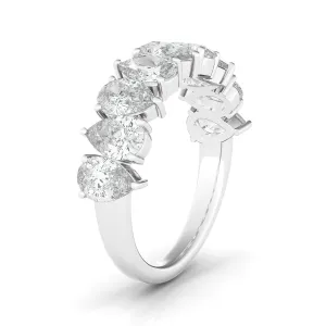 Alternating Pear Shape Half Eternity Band