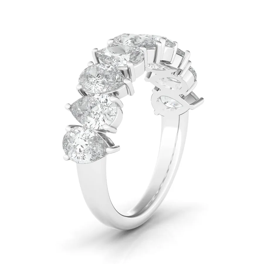 Alternating Pear Shape Half Eternity Band